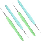 WILLBOND 4 Pcs Dreadlock Crochet Hooks, 0.5 mm 0.75 mm, Green, Mint Green | Dreadlock Crochet Needle Tools for Locs Braid Hair Weaving Craft Accessories, Green, Mint Green