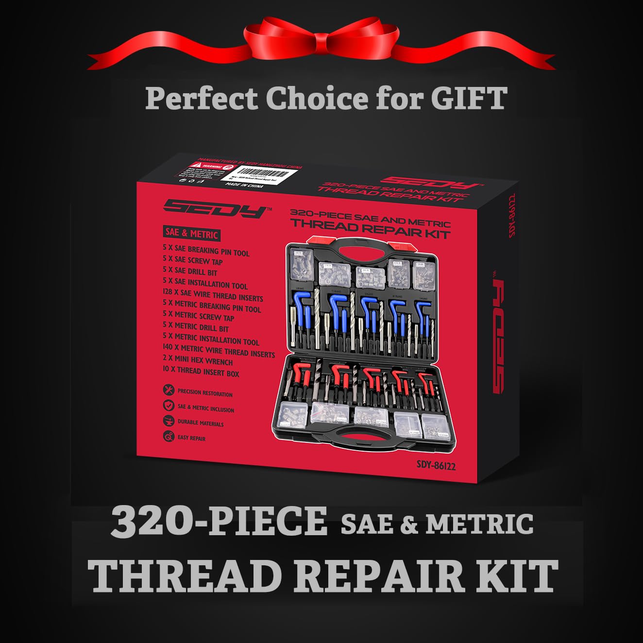 Bolt Rethread Kit Mua Helicoil Thread Repair Tool Kit: 320-Piece Metric SAE Heli Coil ...