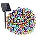 Solar Outdoor String Lights, 72Ft Vintage Rope Hemp Solar Patio Lights, Waterproof Multicolor Solar Powered String Lights With 8 Modes 48 Shatterproof Bulbs for Garden Fence Stairs Balcony Café Bistro