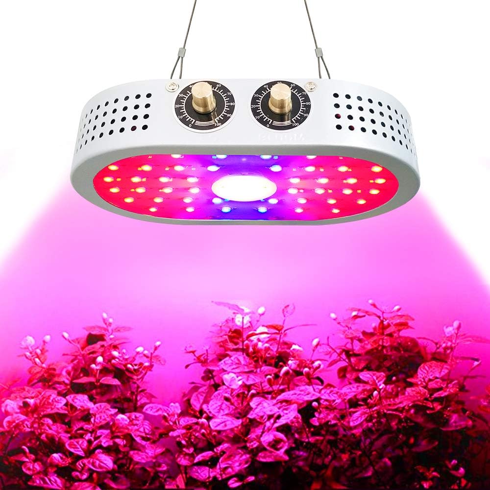 LongTeco 1100W COB LED Grow Light, Upgraded Design Bloom and Veg Adjustable Knobs, Full Spectrum Plant Growing Lamps with Dual Chips, UV and IR for Greenhouse and Hydroponic Indoor Plants.