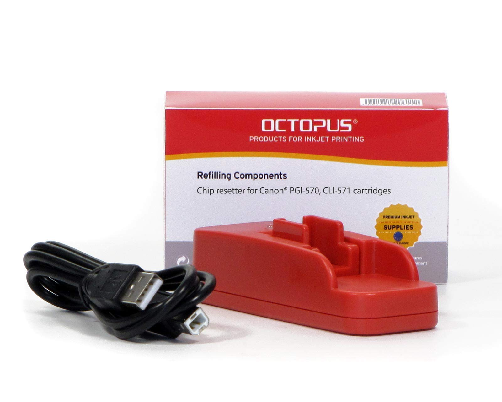 Octopus chip resetter compatible for Canon PGI-570 and Canon CLI-571 ink cartridges for endless resets (no OEM) for Canon and others