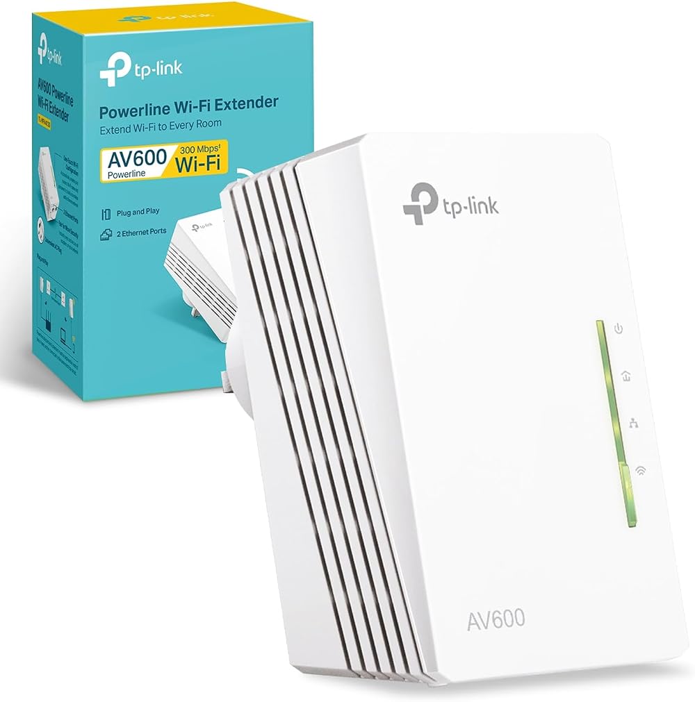 TP-Link TL-WPA4220 AV600 Powerline Adapter 2-Port N300 WiFi Extender 600Mbps