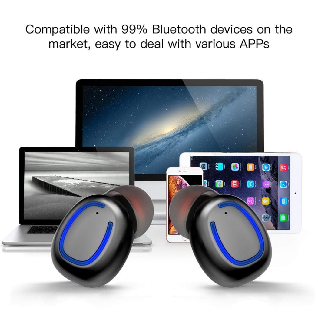 Pinsparkle Bluetooth 5.0 with Charging Bin Binaural Wireless Headset Bluetooth Headsets