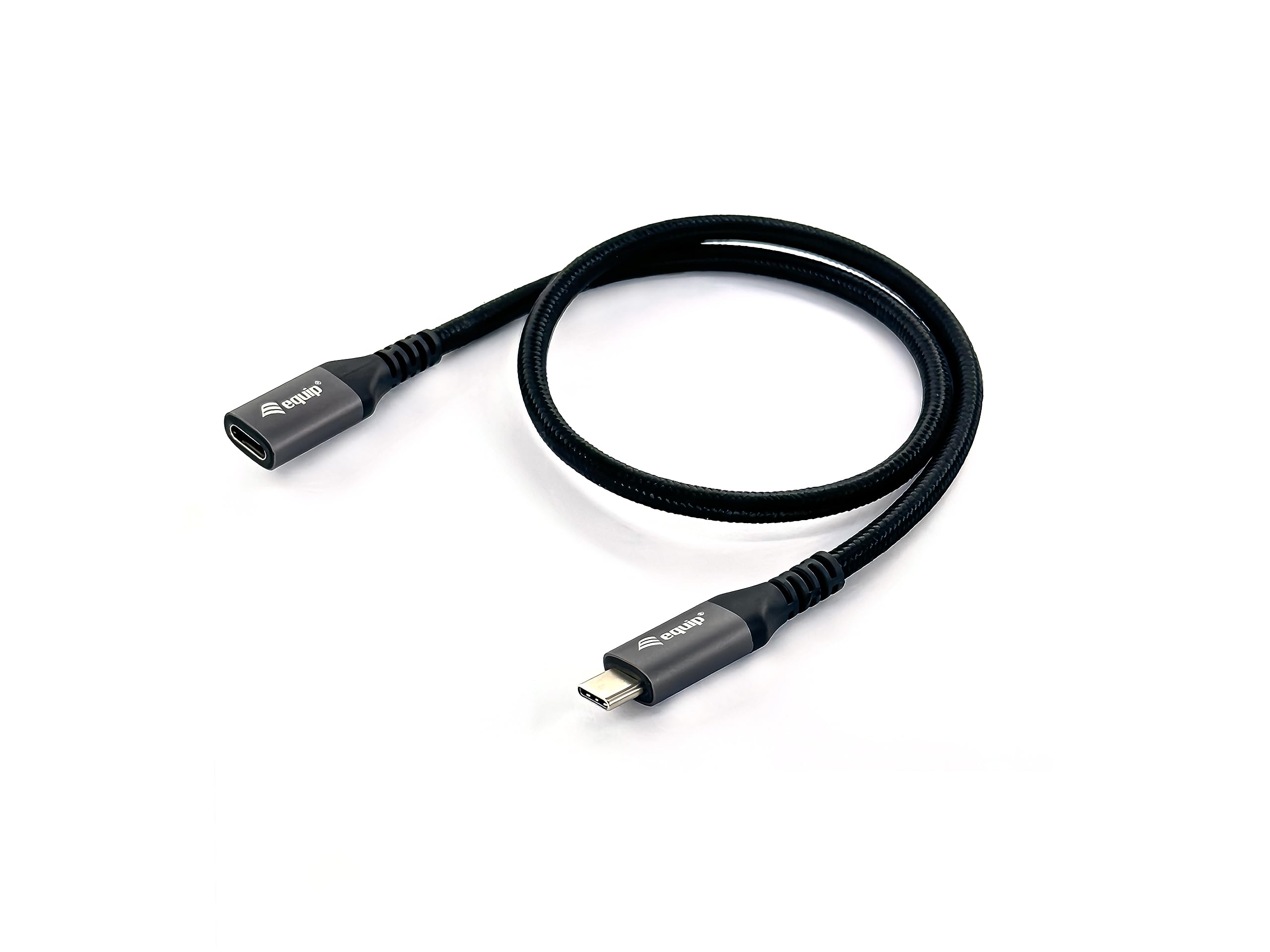 Equip 128371 USB 3.2 Gen 2 C-to-C Extension Cable, M/F, 1.0m, 4K/60Hz, 10Gbps, Black