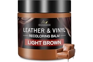 SHABEIBEI Leather Recoloring Balm and Scratch Repair Kit, Light Brown Leather Restorer for Couches, Furniture, Car Seats, Leather Paint & Stain for Sofa, Chairs, Bags, and More