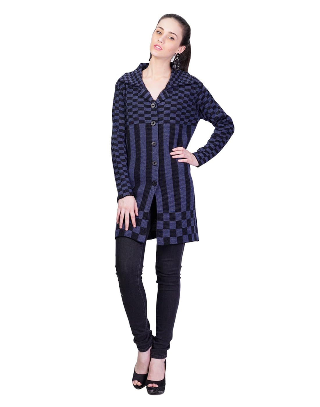 montrex blue designer long coat for women