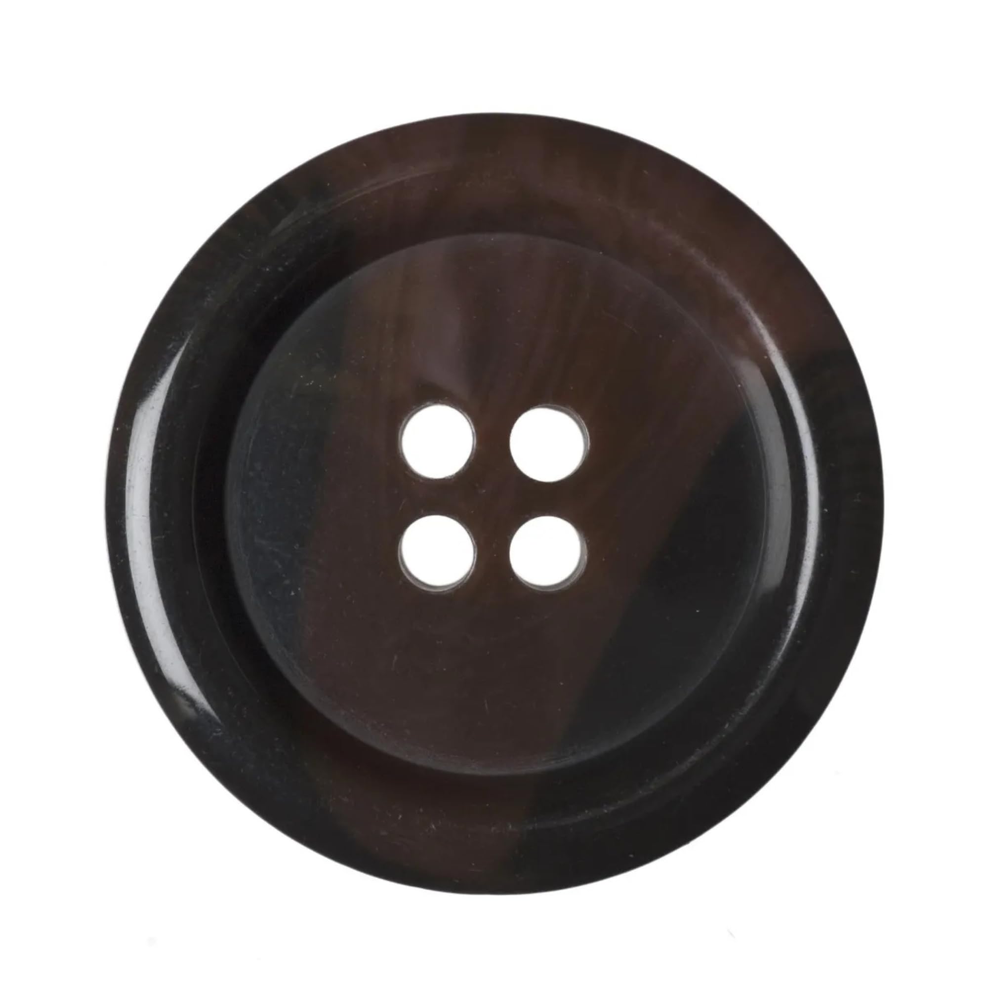 6 Pack Tan 23mm Round Faux Horn Plastic Buttons with 4 Holes – Ideal for Coats, Jackets, Cardigans (36L)