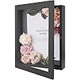 Golden State Art, 11x14 Shadow Box Frame Display Case, 2-inch Depth, Great for Collages, Collections, Mementos, 6 Pins Included (Black, 1 Pack)