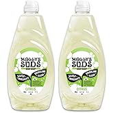 Molly's Suds Liquid Dish Soap | Clean, Simple Ingredients | Extra Scrubbing Power | Citrus Scent, 24 oz - 2 Pack