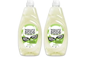 Molly's Suds Liquid Dish Soap | Clean, Simple Ingredients | Extra Scrubbing Power | Citrus Scent, 24 oz - 2 Pack