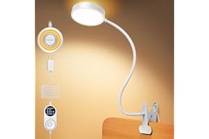 Glocusent 5W 72 LED Reading Clip on Light for Bed, Eye Caring Bed Lamp, 3 Colors & 5 Brightness Levels for Headboard with Ada