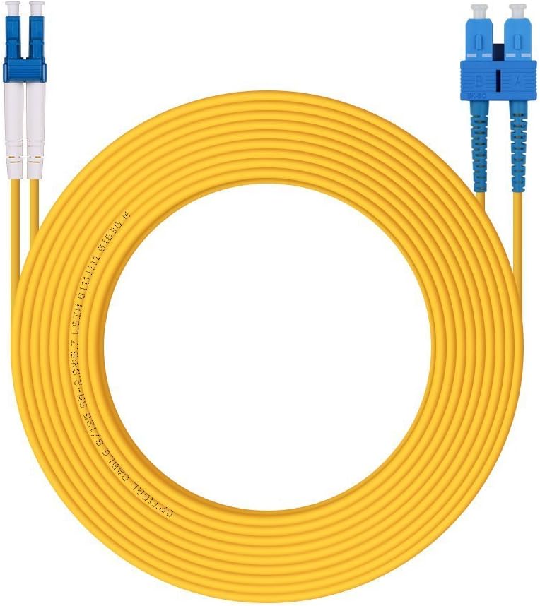 OS2 LC to SC Duplex Fiber Optic Cable, LWL, Singlemode Jumper, 10-meter(32.8ft), OS2 LC-SC, 10m(33ft)