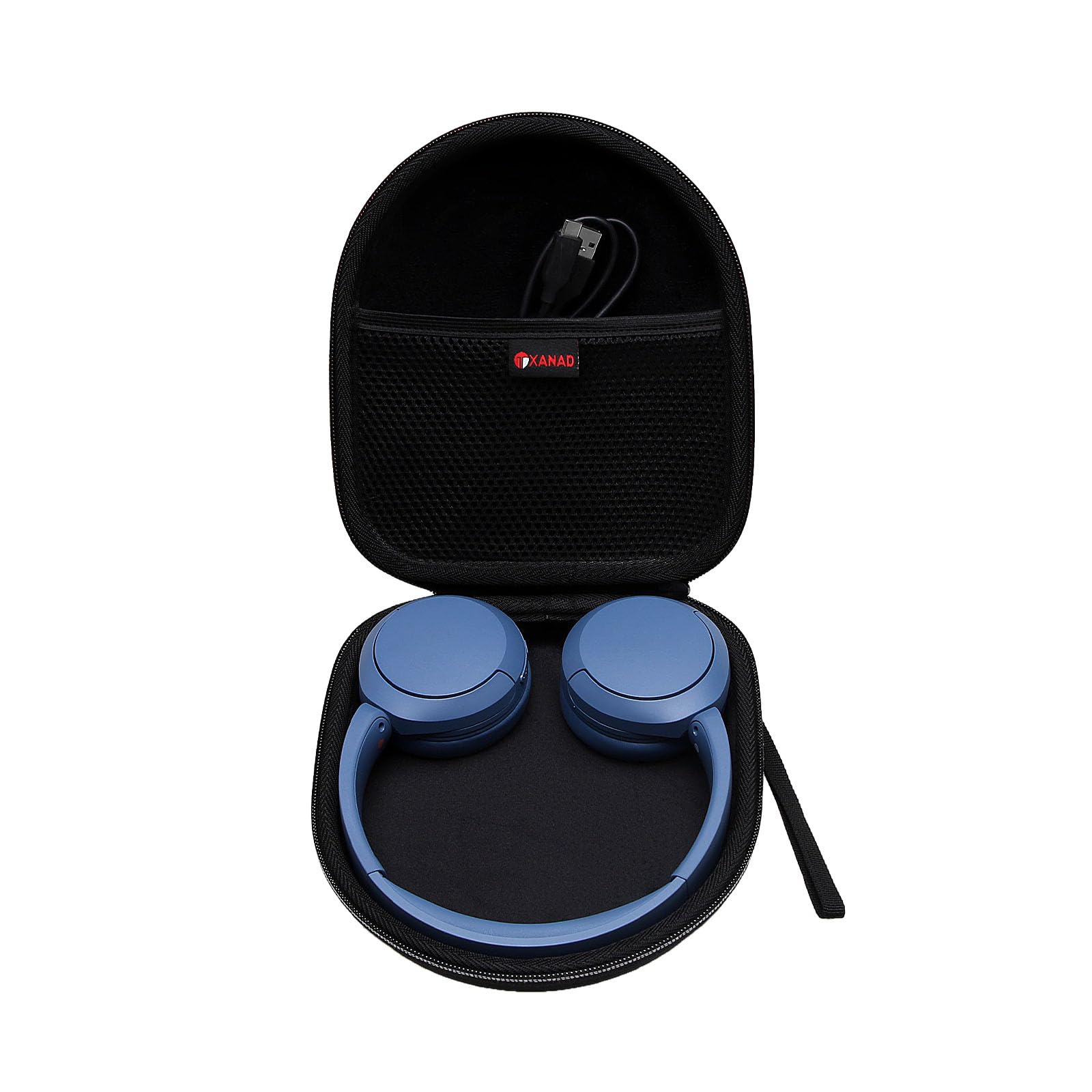 XANAD Hard Case for Sony WH-CH520/WH-CH510 Travel Carrying Over-Ear Headphones Storage for Cables, Multiple Colours (Black Lining)