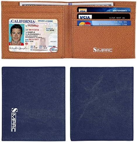 Simpac Canvas Mens Bifold Slim Wallet Front Pocket Wallet (blue)