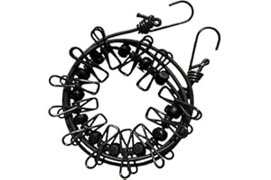 ADLUKAE Retractable Clothesline for Travel Camping Outdoor, Portable Elastic Clothesline Rope with 12 Clothes Clips, 13 Anti-Skid Clips for Indoor Laundry Drying line,Backyard, RV Cruise Accessories