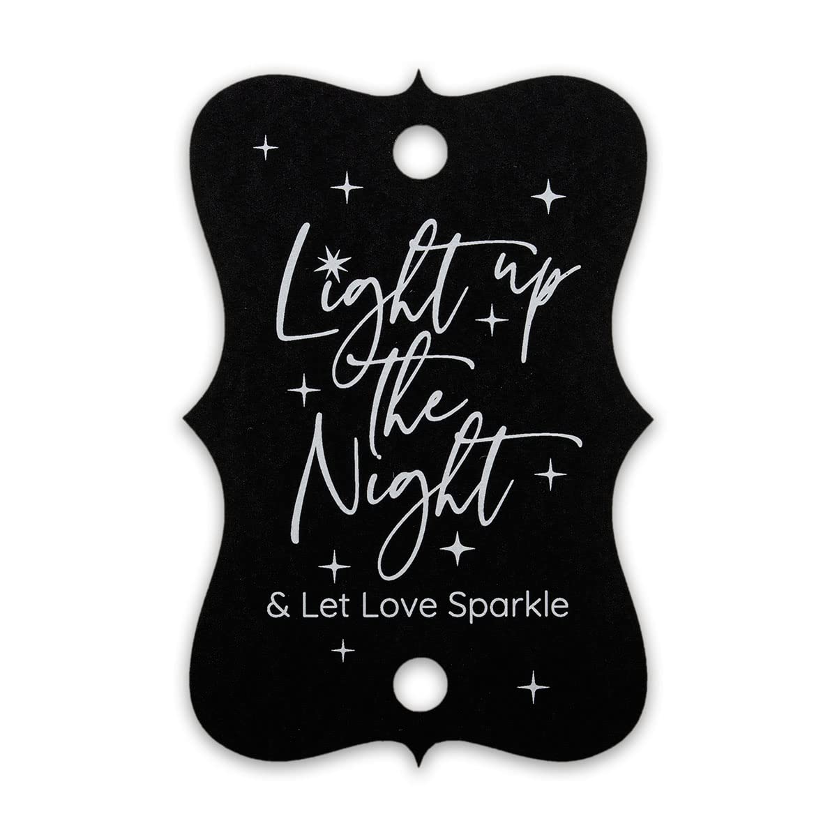 Summer-Ray 50pcs Light up The Night & Let Love Sparkle Wedding Sparkler Tags (Matt Black)