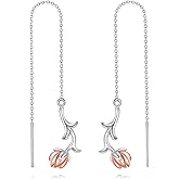 Lotus Earring for Women Sterling Silver Pink Lotus Ear thread Jewelry Gifts for Women