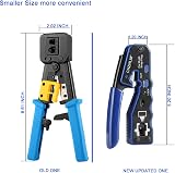 CHZHLM RJ45 Pass Through Crimping Tool Kit 3 in 1 Cat5 Cat6 w Tester view 5