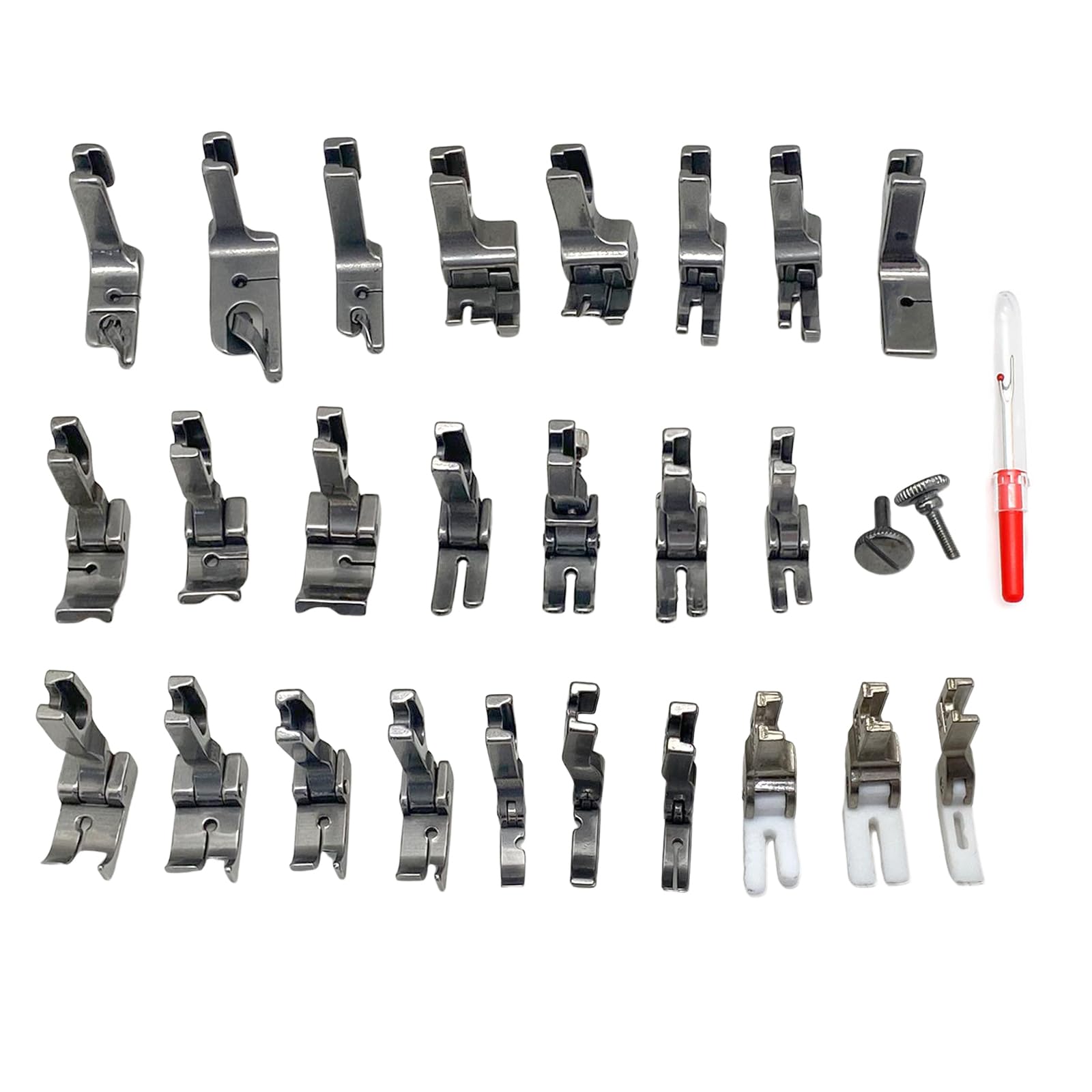 Fbshicung 28PCS Industrial Presser Foot Set Compatible with JUKI DDL-555 DDL-5550 DDL-5600 DDL-8300 Singer 188K 191D 195K 196K Brother B705 B70 7B715 B716 B735