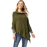 Coco + Carmen Women’s Versatile Lightweight Poncho Shawl Wrap | Wear Multiple Ways | 15 Colors | Fashionable Clothing Accessory | OSFM