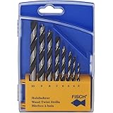 Fisch 01200008K Standard Wood Twist Drill Set in Plastic Box, 0 V, Multi-Colour, 3-10 mm, 8-Piece