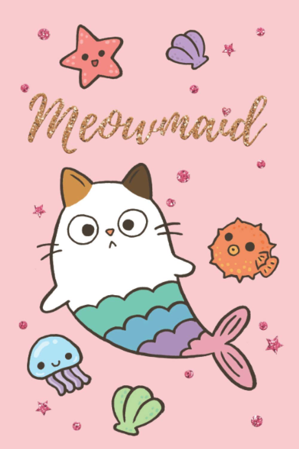 Meowmaid : Funny Cat mermaid Notebook, journal for cat lovers: 6" x 9" - 100 pages - Blank lined - Matte softbound cover