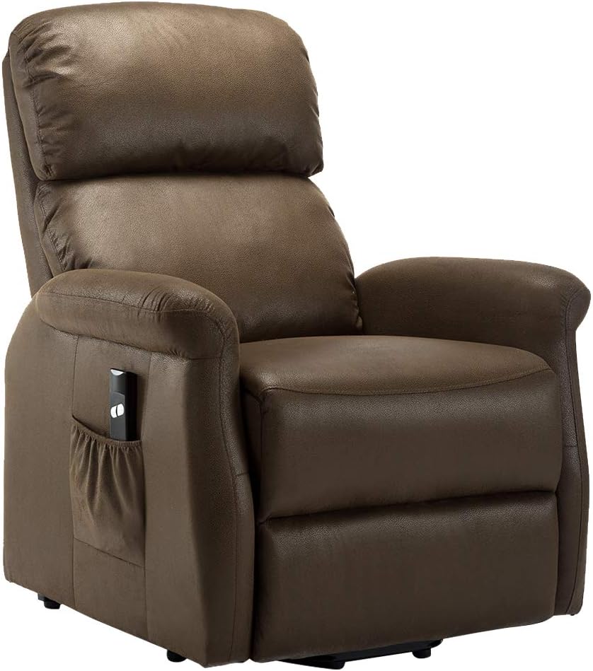 Bonzy Home Power Lift Recliner Chair Single Recliner Chair Living Room Sofa Recliner Electric Soft Fabric Recliner Chair Remote Control Chair