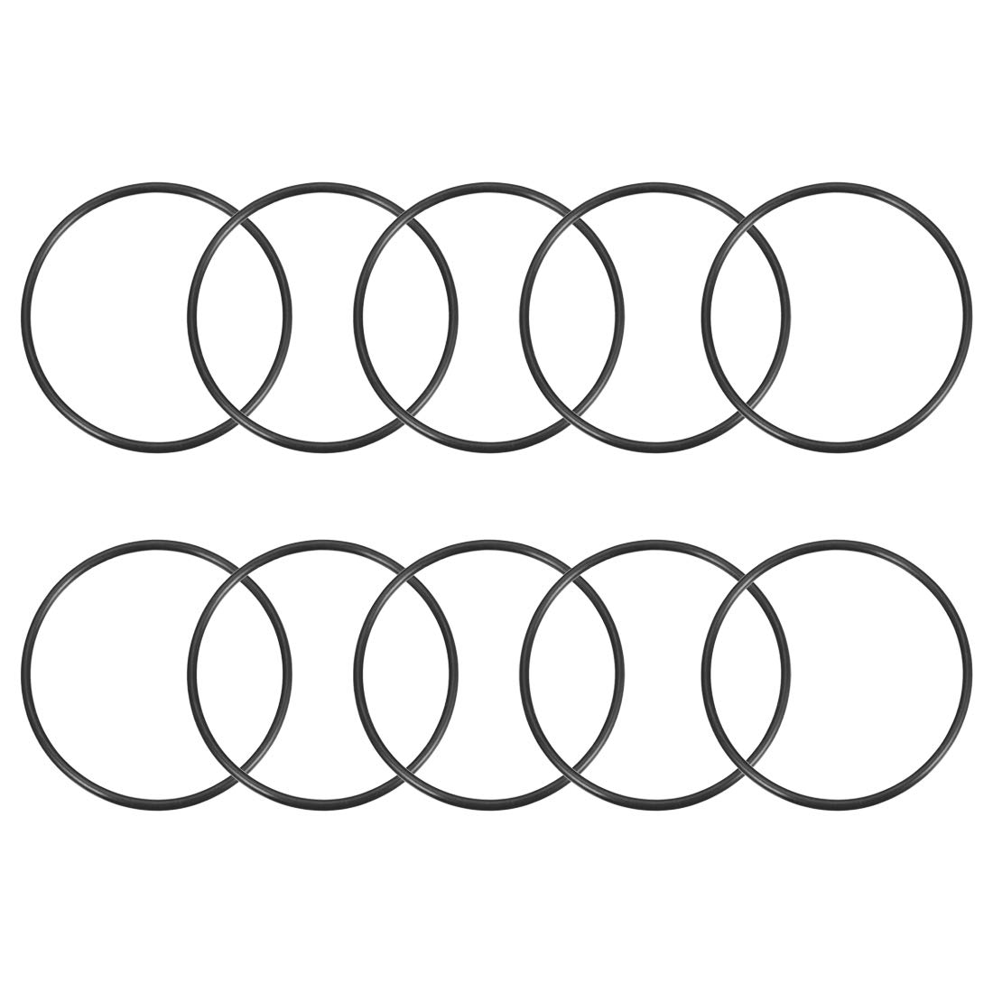 sourcingmap Nitrile Rubber O-Rings 55mm OD 50.2mm ID 2.4mm Width, Metric Sealing Gasket for Automotive Machine Plumbing, Pack of 10