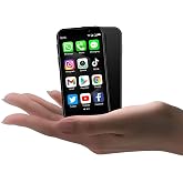 BLKE AIR Mini Phone 3.0" HD Touch Screen Mini Smartphone World's Smallest Unlocked Android Compact Mobile Phone for Kids &amp; Students Cell Phone wih GPS Dual SIM Face ID 2GB+16GB Black