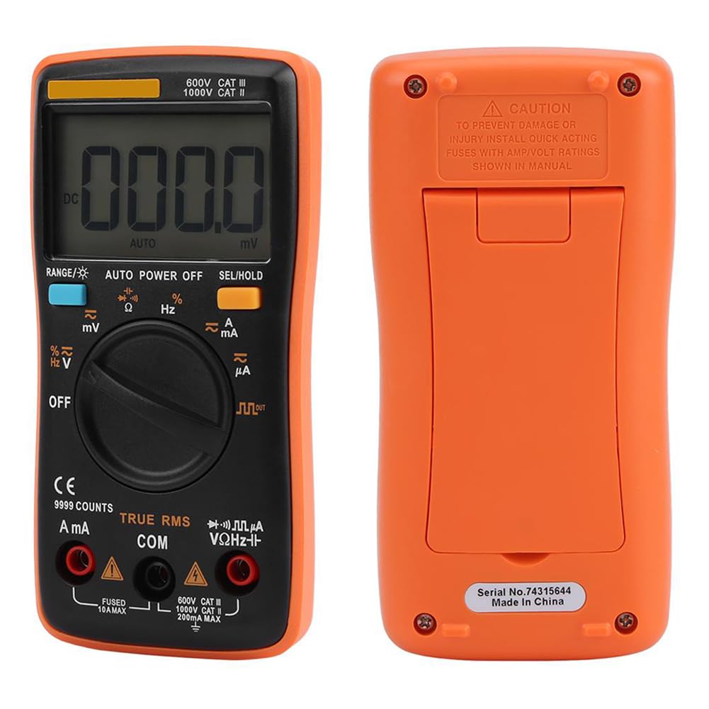 ANENG 9999 Autoranging Multimeter, True-RMS 9999 Digital Display Multimeter AC/DC Voltage Ammeter Current Ohm Electronic Tester, with Multipurpose Probes