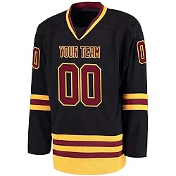 Pullonsy Black Customized Ice Hockey Jersey for Men