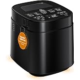 LCKSMAL 2026 Upgraded 2.5LB Bread Maker with Built-in Electronic Scale | 25-in-1 Bread Machine, Beginner-Friendly with Adjustable Baking &amp; Fermentation, Non-Stick Easy-Clean Pan, Iron Black