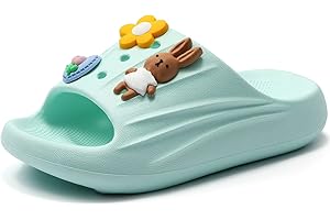 LENEZEN Kid's Slides Girls Boys Comfort Non-Slip Thick Sole Slippers Summer Beach Shoes Shower Slippers Indoor & Outdoor