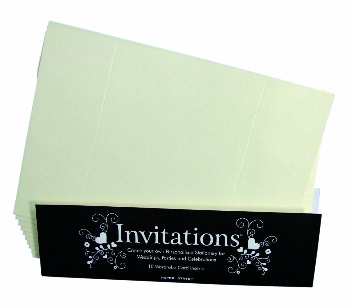 Paper State Invitations Wardrobe Card Insert - Cream (10 Sheets)