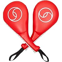 2 Pack Taekwondo Kick Pads, Martial Arts Training Equipment, Kickboxing Striking Target Pads, TKD Sparring Gear (Red, 15 x 2.