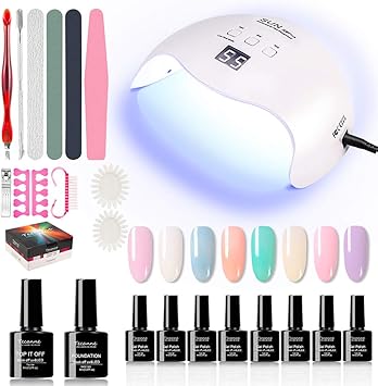 Tecanne Gel Nagellack Set Mit Uv Licht 48 W Uv Led Nagellack Trockner Lampe 8 Pastellfarben Fruhling Sommer Farben Gel Nagellack Set Starter Set Mit Unter Und Uberlack Und Manikure Werkzeugen Amazon De Drogerie Korperpflege