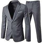 Cloudstyle Men's 2-Piece Suits Slim Fit 2 Button Dress Suit Jacket Blazer & Pants Set