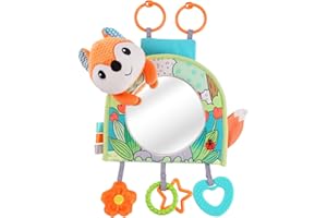 Koty Infant Car Seat Toy - Kick and Play Activity Center with Mirror, Teether and Crinkle Paper, Fun Travel Baby Toy for Rear Car Seat, Easier Drive with Newborns, Babies