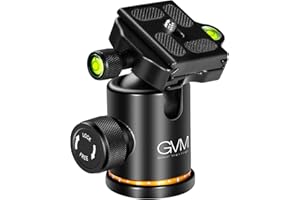 GVM GREAT VIDEO MAKER GVM 35mm Ball Head Mount, Tripod Ball Head Mount with 1/4'' Quick Release Plate 3/8'' Thread Mount, 360° Rotation Panoramic Ball Head for Tripod Slider Camera Camcorder Monopod, Max Load 5KG/11LB