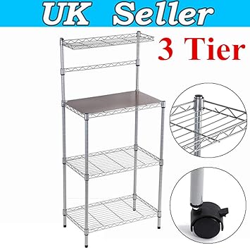 Estante de Metal para microondas con Ruedas y Ruedas: Amazon.es ...