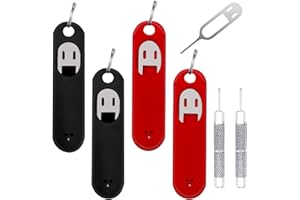 IOUALEY 6 Pack SIM Card Removal Tool, Sim Card Tray Opening Tool Eject Pins Needle Opener Ejector Compatible with All iPhone Apple iPad HTC Samsung Galaxy Cell Phone Smartphone Watchchain Link Remover
