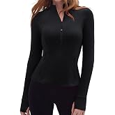 SUUKSESS Women Golden Zipper Lightweight Jackets with Thumb Holes &amp; Pockets | Hip Length, Full Zip Up, BBL Slim Fit, Athletic Yoga Tops, Side Pockets, Thumb Holes, Long Sleeve Gym Tops