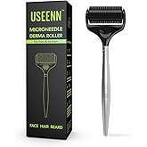 USEENN Ultra Wide Titanium Derma Roller for Face Hair Beard Scalp Skin Body Metal Handle 1200 Microneedling roller for Women and Men 0.25mm