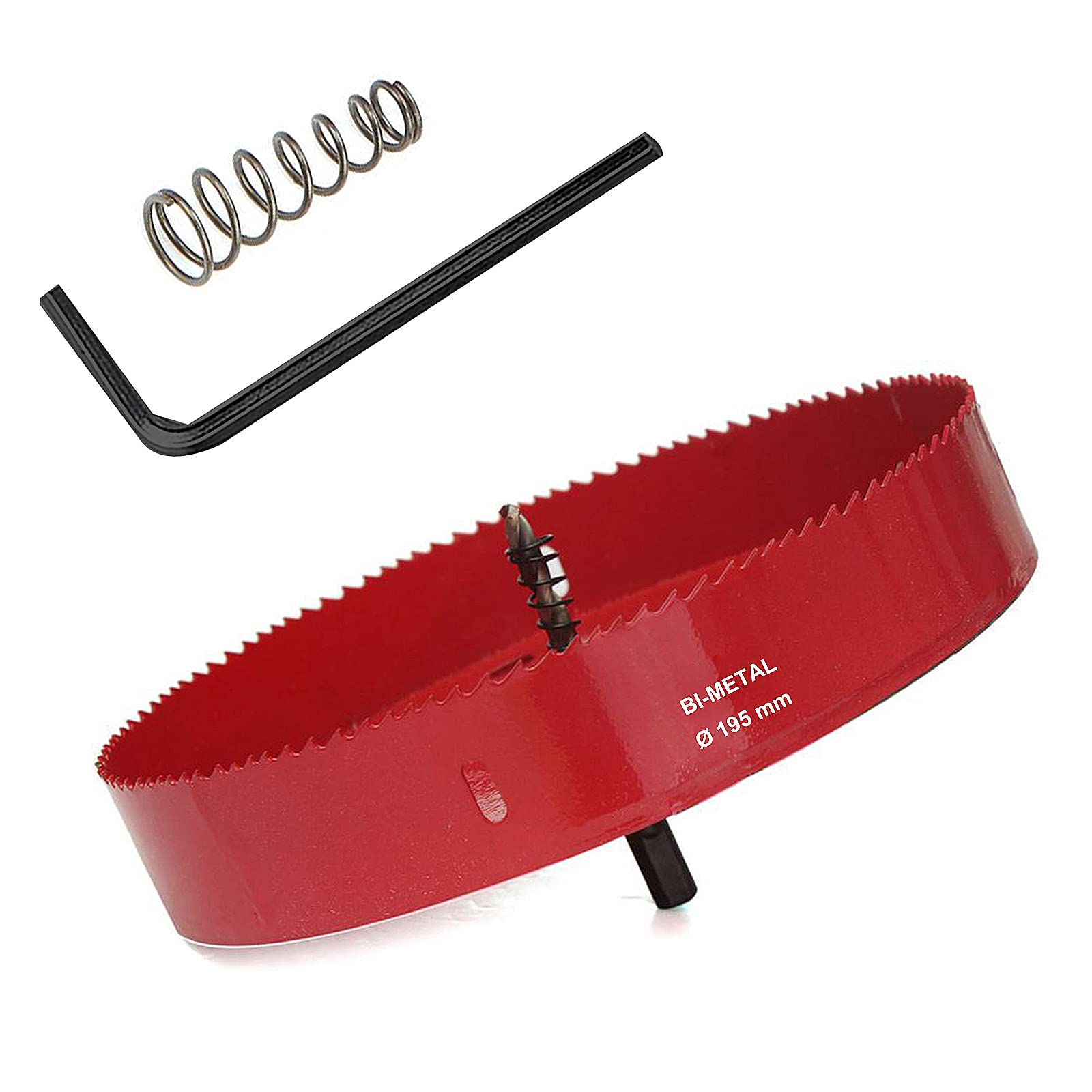 SagaSave 195mm HSS Bi-Metal Hole Saw with Corn Hole Drilling Cutter, Hole Cutter for Stainless Steel,Metal,Wood,Plastic,Drywall,Fiberboard,7.68inch 1PCS