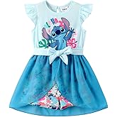Disney Princess Frozen Elsa Minnie Mouse Stitch Toddler Girl Romper With Skirt Overlay Summer Jumpsuit with Bow 2-6 Years