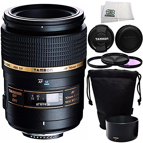 Tamron SP 90mm F/2.8 Di Macro Autofocus Lens For Canon EOS + 4 Piece Accessory Kit