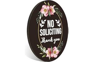 FTONENI No Soliciting Sign for House or Office, No Solicitors Sign for Front Door or Wall Decor, No Soliciting Signs for Indoor/Outdoor Home or Business Use, 4" x 5" (with Strong Adhesive Tape) - PMB010