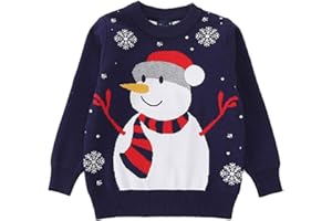 HILEELANG Toddler Boy Girl Christmas Sweater Pullover Reindeer Elk Snowman Sweatshirts Tops