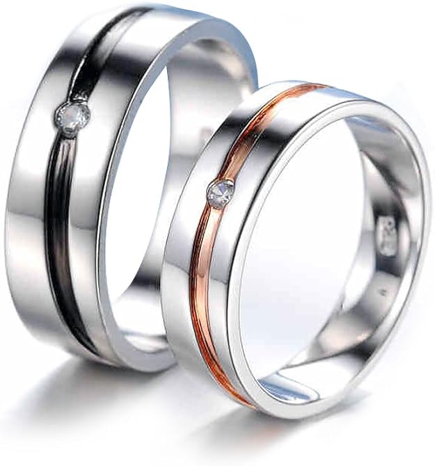 Matching Engraved Promise Rings for Him and Her Set of 2 Amazon.co.uk