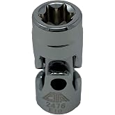 CTA Tools 2476 E10 Star Socket with U-Joint: Low-Profile 1/4" Drive E-Torx Socket, Compatible with BMW &amp; Mercedes-Benz, Hard-to-Reach Fasteners